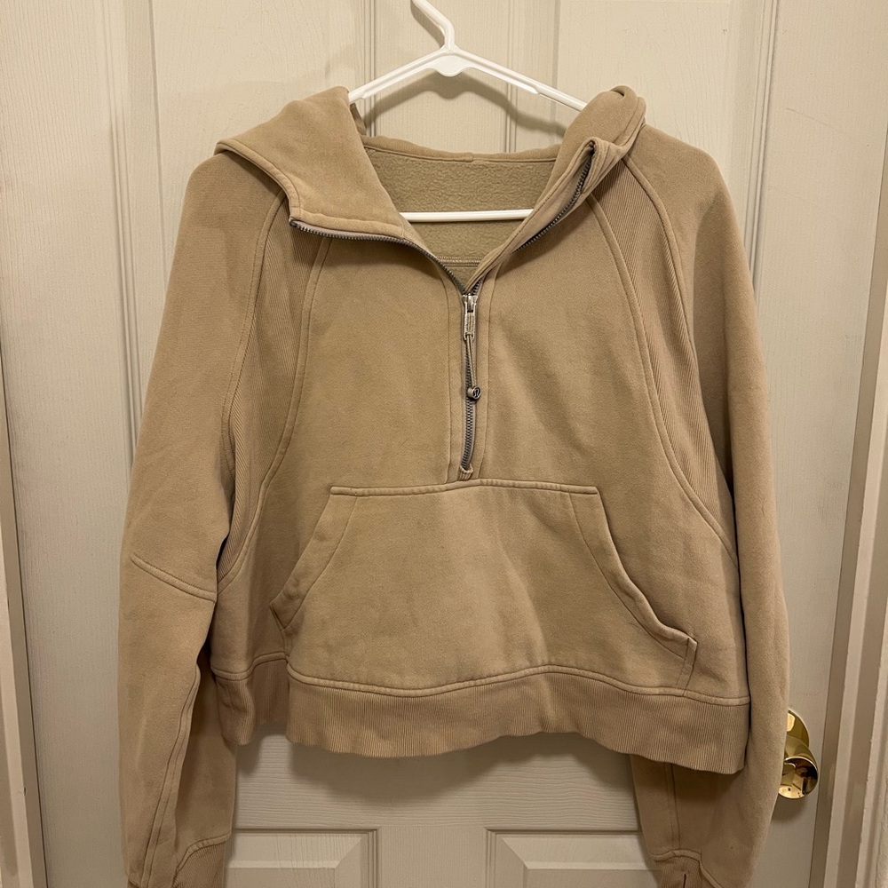 Lulu Lemon Tan Half-Zip Hoodie